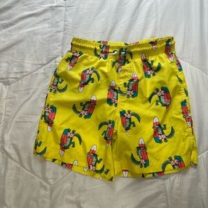 Boy’s Yellow Alligator Print Old Navy Swim Shorts, size XL (14/16)